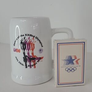 Vintage Olympics LA 1984 Mug and Playing Cards XXlllrd Olympiad